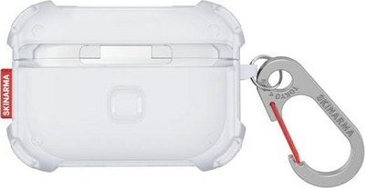 Këllëf për AirPods Pro 2 Skinarma Mecha Frost, mbrojtje 360°, me karabinë, i bardhë
