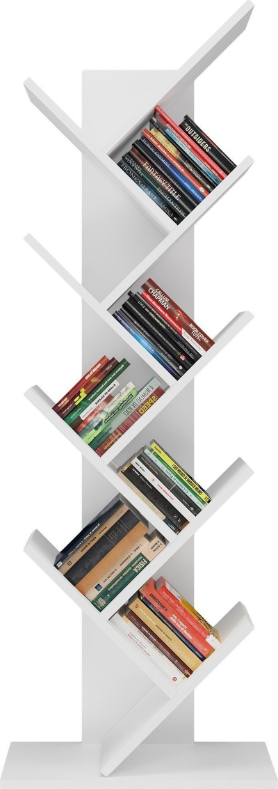 Raft librash në këmbë Topeshop Standing Bookshelf Shelves Funny, 9 rafte, 50x25x140 cm, i bardhë
