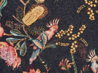 Jastëk dekor MORUS Velvet me fruda, 45 x 45 cm, me lule, i zi rozë