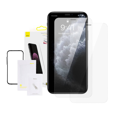 Baseus 0.3mm Film xham i temperuar Full-glass (2 copë pako) për iPhone XS Max/11 Pro Max 6.5inch