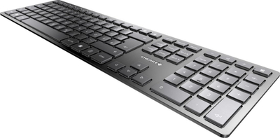 Tastierë CHERRY KW 9100 Slim, pa tela RF Bluetooth, QWERTZ gjerman, e zezë argjendtë