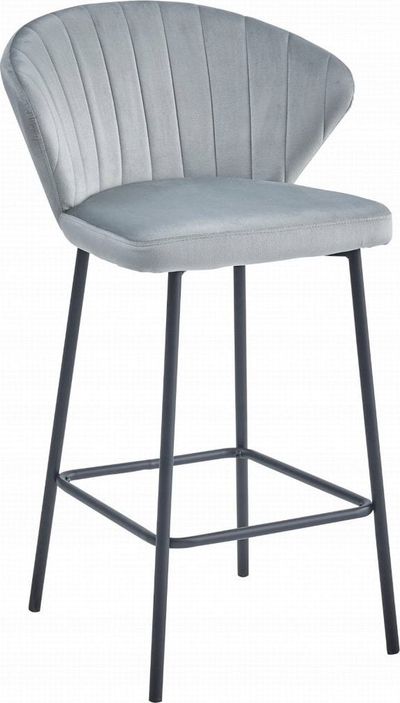 Stol bari Evolve Elegant, velur ergonomik, set me 2 copë, gri argjendtë
