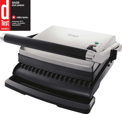Grill elektrik SAGE BGR200, 180 220°C, sipërfaqe kundër ngjitjes, argjendtë