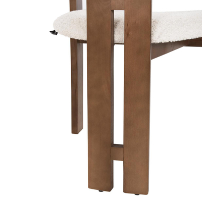 Karrige ngrënieje Lici 58,5×52×81 Hcm (HM18014.01), bardhë