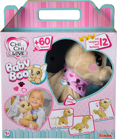 Lodër pellushi Simba Chi Chi Love Baby Boo, interaktive, 30cm, bezhë