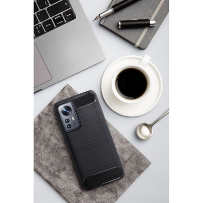 Kapak telefoni Oppo A52 Carbon, silikon i butë, anti-goditje, i zi