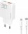 Karikues GaN Dudao A30EUL, 30W, USB A dhe USB C, me kabllo USB C në Lightning, i bardhë