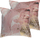 Set jastëkësh dekorativë Beliani LANTANA, 45x45cm, efekt mermeri, rozë