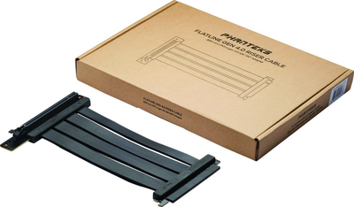 Kabllo riser PCIe Phanteks Gen 4.0, 220mm, adapter 90°, e zezë