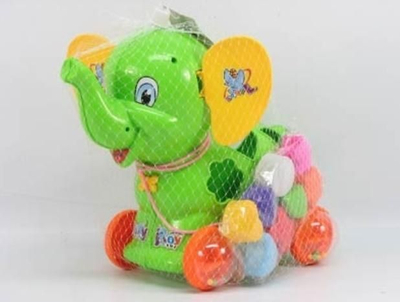 Lodër edukative elefant shape sorter, 30cm, shumëngjyrëshe