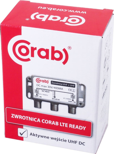 Splitter antene Corab ZWR0001, DVB-T2 UHF VHF, 30V 400mA, i kuq