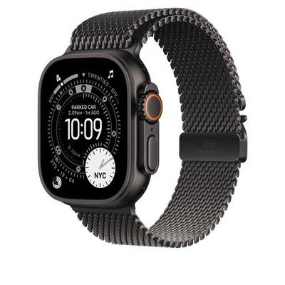 Apple Watch 49mm Loop, Black Titanium Milanese Loop, Large