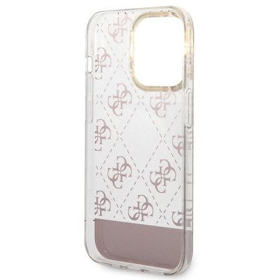 Kapak telefoni Guess për iPhone 14 IML, i tejdukshëm, rozë