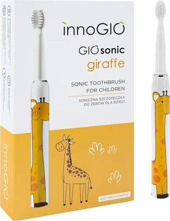 Furçë dhëmbësh sonike për kalamoj InnoGIO GIOSonic Giraffe, 3–12 vjeç, e verdhë