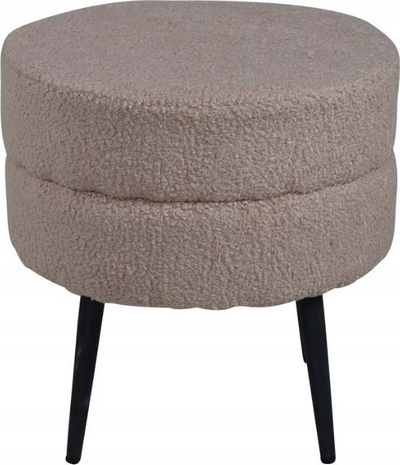 Puf Venture Home Pot, 40x40x40 cm, material teddy, bezhë me të zezë