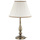 Lampë tavoline Domoletti Eve T361B, E27, 60W, e artë me abazhur të bardhë
