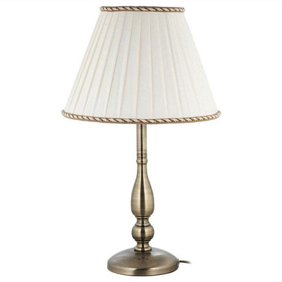 Lampë tavoline Domoletti Eve T361B, E27, 60W, e artë me abazhur të bardhë