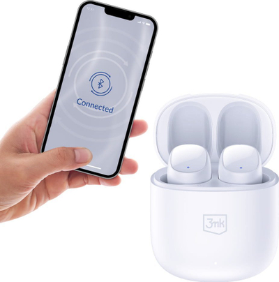 Kufje pa tel 3mk Wireless Earphones, Bluetooth 5.3, 6.5 orë bateri, të bardha