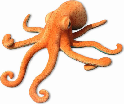 Lodër pelushi Leantoys Plush Octopus, oktapod 55cm, portokalli