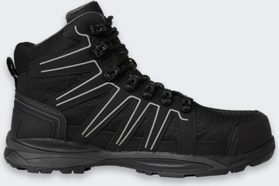 Çizme pune Helly Hansen Workwear Manchester Mid S3, për burrra dhe goca, të zeza me gri