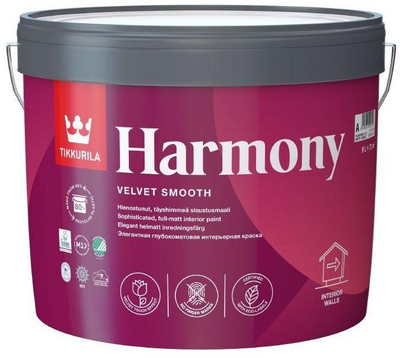 Боја за ѕид Tikkurila Harmony Matte, внатрешна, 9L, бела