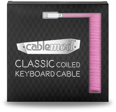 Kabllo spirale CableMod Classic, USB-C/USB-A, 1,5m, rozë