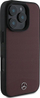 Kapak telefoni Mercedes me lëkurë me teksturë, MagSafe, për iPhone 16 Pro, i kuq