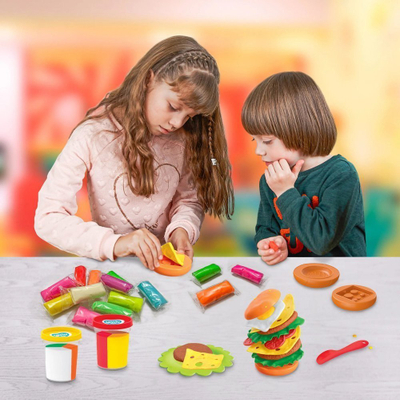 Set kreativ me brumë Okto Burger Time, lodër për modelim, shumëngjyrëshe