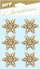 Ngjitëse zbukuruese MFP Snowflakes, dru i natyrshëm, set me 6 copë, ngjyrë druri natyrale
