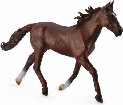 Figurinë lodër Collecta kalë Standardbred Pacer Stallion, ngjyrë gështenje