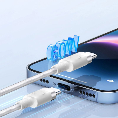 Kabllo USB-C Orico CDX, 60W PD 3A, 1m, e bardhë