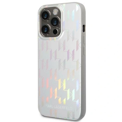 Kapak telefoni Karl Lagerfeld për iPhone 14 Pro 6.1", plastik, argjend