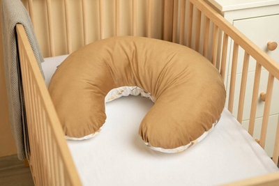 Jastëk për ushqyerje Sensillo Velvet Emerald Peach, ergonomik, kadife, shumëngjyrësh