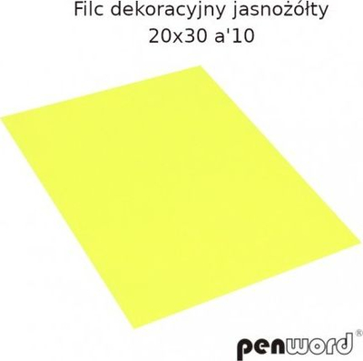Felt dekorativ Penword, 20x30 cm, set me 10 copa, i verdhë i çelët