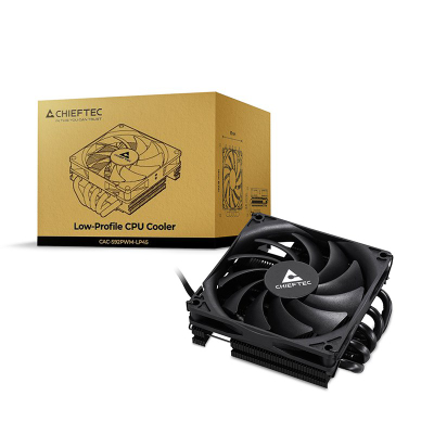 Ftohës CPU Chieftec Low Profile 45mm, 5 heatpipe, i zi