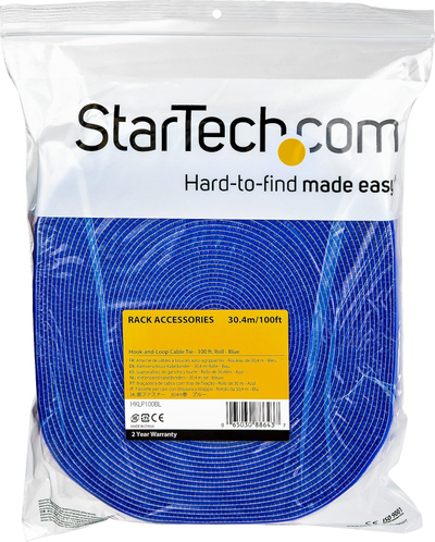 Rrip kabllosh StarTech.com me grep dhe lesh, 100ft, tekstil i rregullueshëm, blu