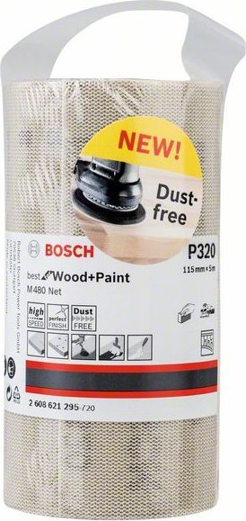 Letër gërryese Bosch M480 Net, 5 m, granulim 320, 115 mm