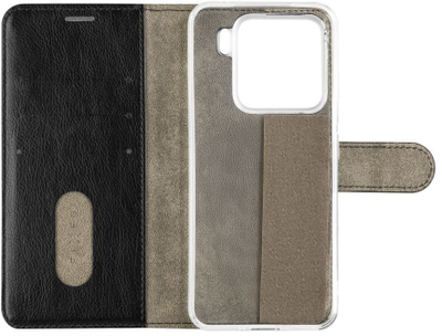 Këllëf libri Fixed Opus për Xiaomi 15, lëkurë, i zi