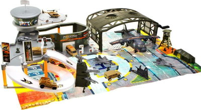 Set lojrash me ushtarë Special Forces Military Base, aeroplan transportues, makina dhe figura, shumëngjyrësh
