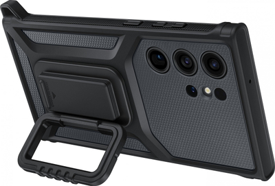 Kopertinë Samsung Galaxy S23 Ultra Titan Rugged, ushtarake, me mbajtës kartash, e zezë