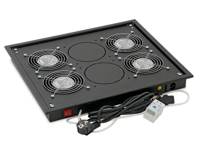 Ventilator rack Triton RAB-CH-X04-X3, 4 ventilatorë, me termostat, i zi