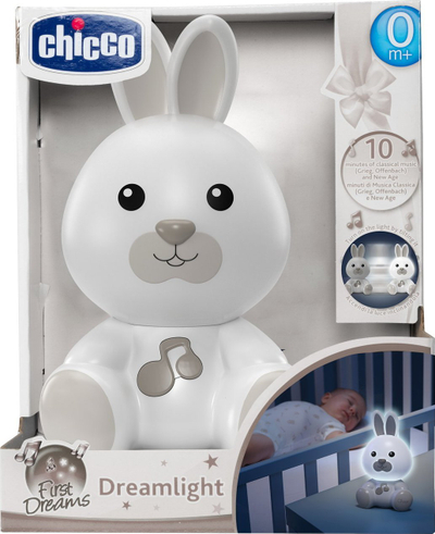 Dritë nate Chicco Rabbit Night Light, set 3 copa, për kalamaj, shumëngjyrëshe