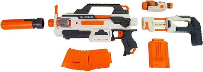 Pistole lodër Leantoys Blaster, darts shkumë, elektrike, portokalli e bardhë