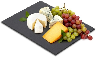 Dërrasë servirje Vilde, guri slate, 40 × 30 cm, e zezë