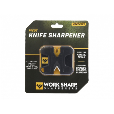 Mprehës xhepi Work Sharp Pivot, teh Convex-Carbide, shufra qeramike, i zi