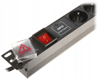 Shirit rryme PDU PD-6/R-SPD-1L, 6 priza, 3680W, 1.8m, i zi