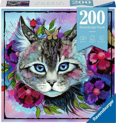 Puzzle Ravensburger Moments Cat Eye, 200 copa, shumëngjyrësh