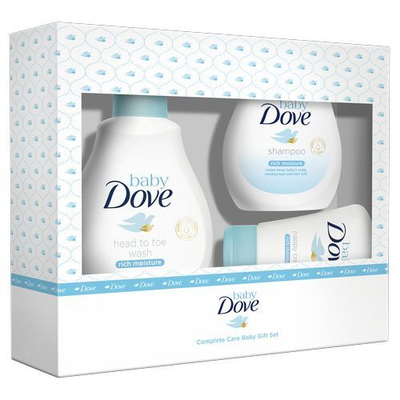Set Dove Baby, xhel pastrimi 200 ml + shampo 200 ml + një krem 45 g