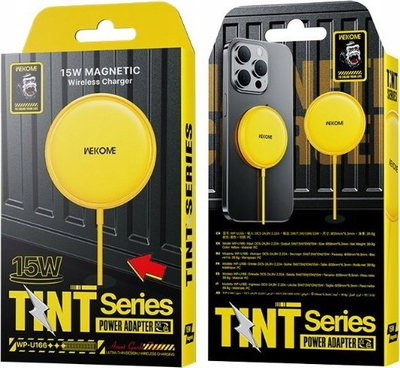 Karikues wireless MagSafe Wekome WP-U166 Tint Series, 15W, i verdhë