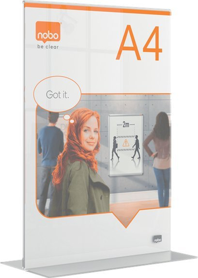 Рамка за постер Nobo A4 Counter Top, акрилна, двострана, транспарентна